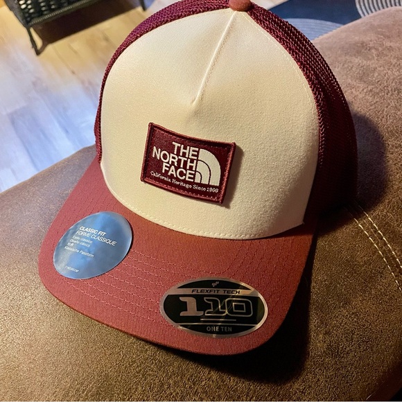 The North Face Burgundy and White Trucker Hat - Picture 1 of 5